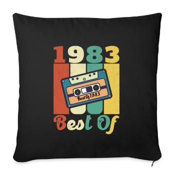 1983 Original Vintage Geburtstagsgeschenk 1983 - Sofakissenbezug 45 x 45 cm - Schwarz - Vorne