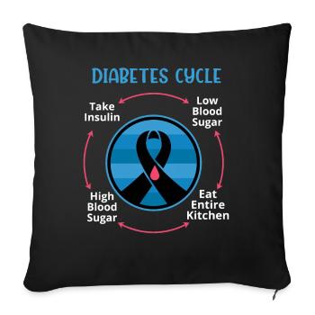 Mein Diabetes-Mom-Cycle-Krieger - Sofakissenbezug 45 x 45 cm - Schwarz - Vorne