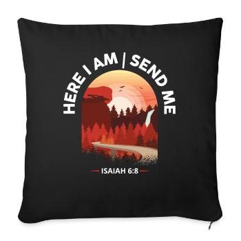 Here I Am Send Me Bible Verse - Sofa pillowcase 17,3'' x 17,3'' (45 x 45 cm) - black - Front