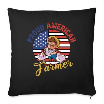 Proud American Farmer Grandpa - Sofa pillowcase 17,3'' x 17,3'' (45 x 45 cm) - black - Front