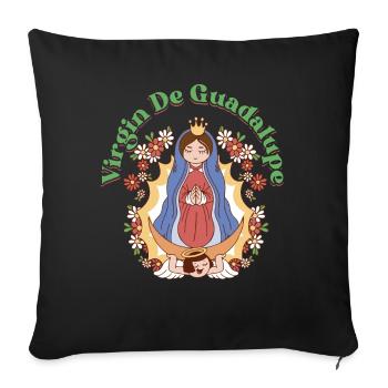 Virgin De Guadalupe - Sofa pillowcase 17,3'' x 17,3'' (45 x 45 cm) - black - Front
