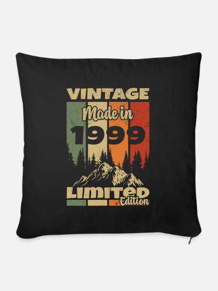 Jahrgang 1999 Jahrgang 1999 Geburtstagsgeschenk - Sofakissenbezug 45 x 45 cm - Schwarz