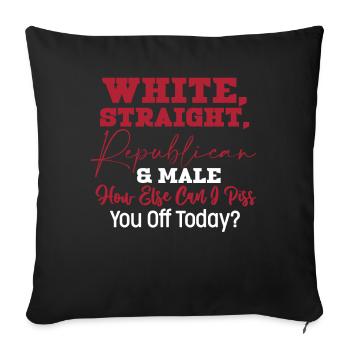 White Straight Republican And Male - Sofa pillowcase 17,3'' x 17,3'' (45 x 45 cm) - black - Front
