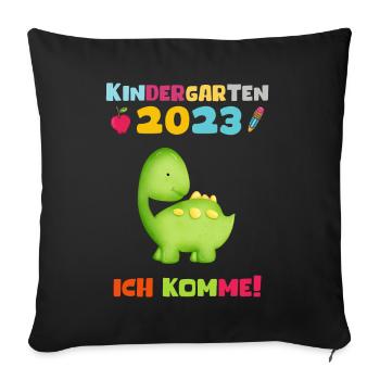 Kindergarten 2023 Ich Komme Jungen Kita Geschenk - Sofakissenbezug 45 x 45 cm - Schwarz - Vorne