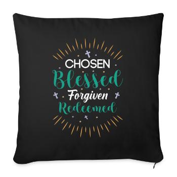 Choisi pardonné échangé - Housse de coussin décorative 45 x 45 cm - noir - Devant