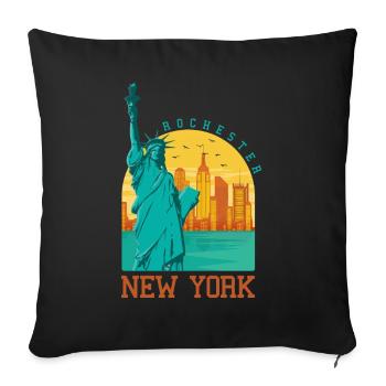 Rochester New York - Sofa pillowcase 17,3'' x 17,3'' (45 x 45 cm) - black - Front