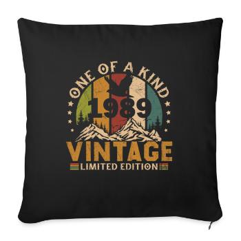 1989 Vintage Born In 1989 Birthday Gift - Sofa pillowcase 17,3'' x 17,3'' (45 x 45 cm) - black - Front