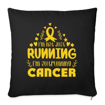 I'm Outrunning Bone Cancer - Sofa pillowcase 17,3'' x 17,3'' (45 x 45 cm) - black - Front