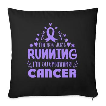 I'm Outrunning Stomach Cancer - Sofa pillowcase 17,3'' x 17,3'' (45 x 45 cm) - black - Front