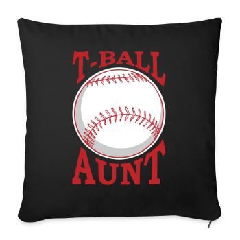 T-Ball Tante Baseballspieler - Sofakissenbezug 45 x 45 cm - Schwarz - Vorne