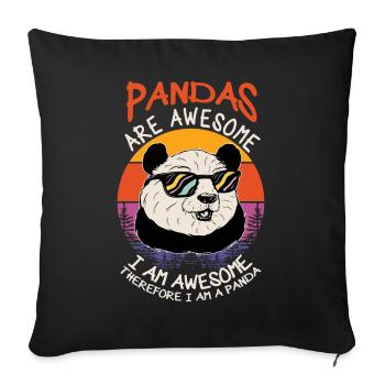 Panda Animal Lamour - Housse de coussin décorative 45 x 45 cm - noir - Devant