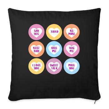 Say Yes No Maybe Options First Date - Sofa pillowcase 17,3'' x 17,3'' (45 x 45 cm) - black - Front
