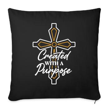 Créé avec un enseignant de la Bible - Housse de coussin décorative 45 x 45 cm - noir - Devant