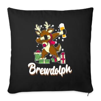 Brewdolph Drôle d’amateur de bière Rennes - Housse de coussin décorative 45 x 45 cm - noir - Devant