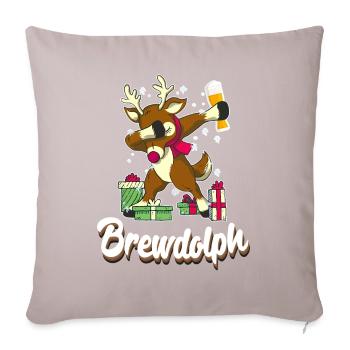 Brewdolph Lustiger Bierliebhaber Rentier - Sofakissenbezug 45 x 45 cm - helles Taupe - Vorne