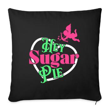 Hey Sugar Pie Cute Couple - Sofa pillowcase 17,3'' x 17,3'' (45 x 45 cm) - black - Front