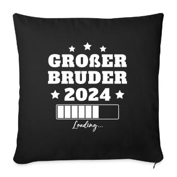 Großer Bruder 2024 Geschenkidee - Sofakissenbezug 45 x 45 cm - Schwarz - Vorne