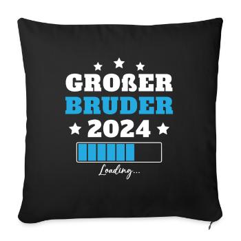 Großer Bruder 2024 Geschenkidee - Sofakissenbezug 45 x 45 cm - Schwarz - Vorne