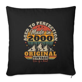 Original 2000 Vintage Anniversaire Humour - Housse de coussin décorative 45 x 45 cm - noir - Devant