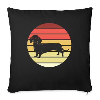 Dackel Hundehalter Hundeliebhaber Geschenkidee - Sofakissenbezug 45 x 45 cm - Schwarz - Vorne