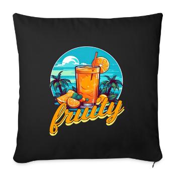 Fruity Summer Apfel Banane Orange Urlaub Meer - Sofakissenbezug 45 x 45 cm - Schwarz - Vorne