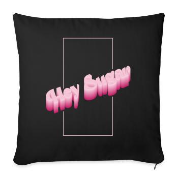 Hey Sugar - Sofa pillowcase 17,3'' x 17,3'' (45 x 45 cm) - black - Front
