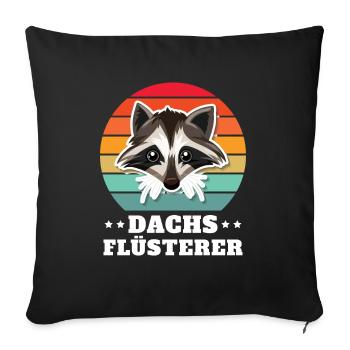 Dachs Flüsterer Retro Geschenk - Sofakissenbezug 45 x 45 cm - Schwarz - Vorne
