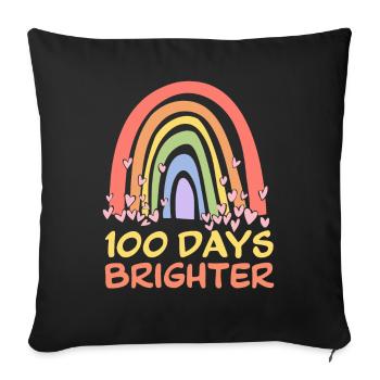 100 jours plus brillants pour la rentrée scolaire - Housse de coussin décorative 45 x 45 cm - noir - Devant