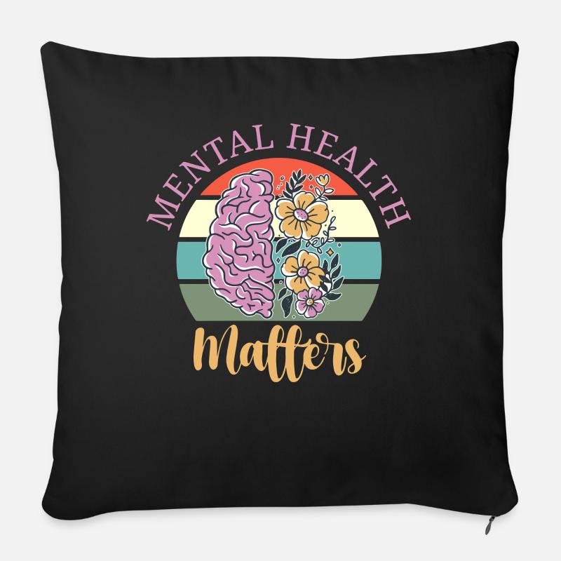 Thérapeute en santé mentale - Housse de coussin décorative 45 x 45 cm - noir