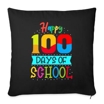 Happy Hundred Days Of School - Sofa pillowcase 17,3'' x 17,3'' (45 x 45 cm) - black - Front