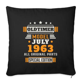 Oldtimer Juli 1963 Geburtstag Geschenk - Sofakissenbezug 45 x 45 cm - Schwarz - Vorne