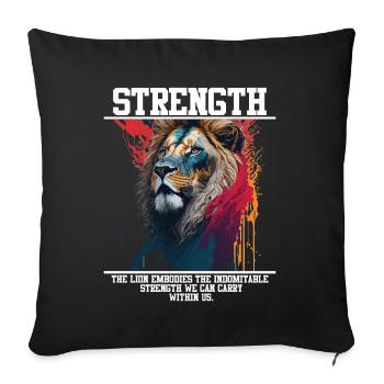 Lion's Strength Splash - Sofakissenbezug 45 x 45 cm - Schwarz - Vorne