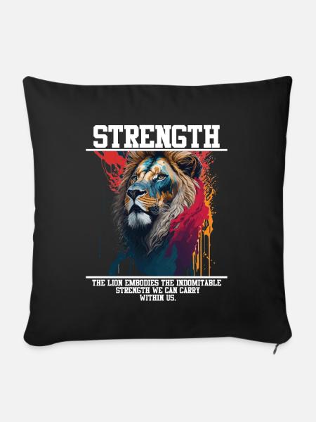 Lion's Strength Splash - Sofakissenbezug 45 x 45 cm - Schwarz