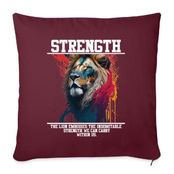 Lion's Strength Splash - Sofakissenbezug 45 x 45 cm - Burgunderrot - Vorne