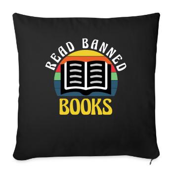 Read Banned Books Book Lover - Sofa pillowcase 17,3'' x 17,3'' (45 x 45 cm) - black - Front