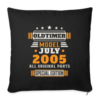 Oldtimer Juli 2005 Geburtstag Geschenk - Sofakissenbezug 45 x 45 cm - Schwarz - Vorne