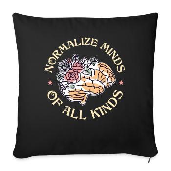 Minds Of All Kinds Neurodiversity - Sofa pillowcase 17,3'' x 17,3'' (45 x 45 cm) - black - Front
