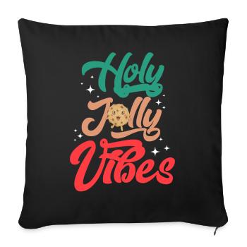 Holy Jolly Vibes - Sofa pillowcase 17,3'' x 17,3'' (45 x 45 cm) - black - Front