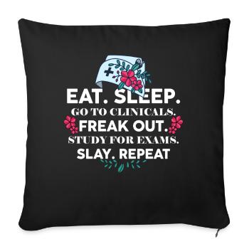 Nursing School Student Future Nurse - Sofa pillowcase 17,3'' x 17,3'' (45 x 45 cm) - black - Front