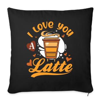 Je t’aime un café au lait Saint-Valentin - Housse de coussin décorative 45 x 45 cm - noir - Devant