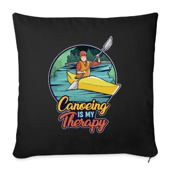 Canoeing Is My Therapy - Sofa pillowcase 17,3'' x 17,3'' (45 x 45 cm) - black - Front