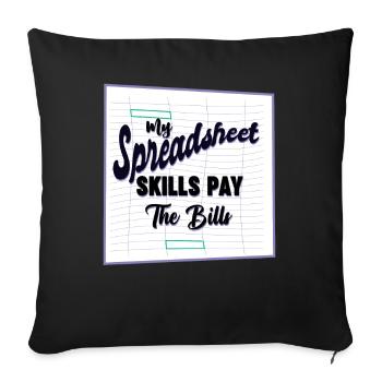 Spreadsheet Skills Pay Bills Accountant - Sofa pillowcase 17,3'' x 17,3'' (45 x 45 cm) - black - Front