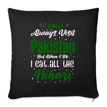 Funny Pakistan Nihari Saying - Sofa pillowcase 17,3'' x 17,3'' (45 x 45 cm) - black - Front