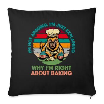 Juste expliquer pourquoi juste à propos de la cuisson - Housse de coussin décorative 45 x 45 cm - noir - Devant