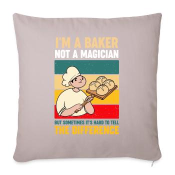 Je suis un boulanger, pas un magicien amateur de pâtisserie - Housse de coussin décorative 45 x 45 cm - taupe clair - Devant