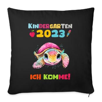 Kindergarten 2023 Jungen Mädchen Kita Geschenk - Sofakissenbezug 45 x 45 cm - Schwarz - Vorne