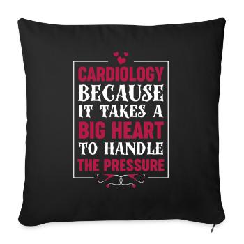 Funny Cardiology Nurse Saying - Sofa pillowcase 17,3'' x 17,3'' (45 x 45 cm) - black - Front