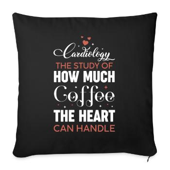 Cardiology Nurse Coffee Lover Saying - Sofa pillowcase 17,3'' x 17,3'' (45 x 45 cm) - black - Front