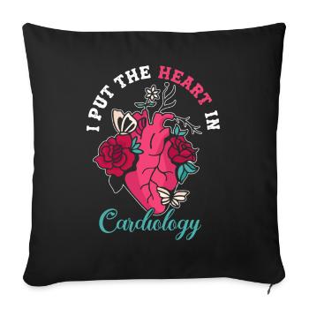 Put The Heart In Cardiology Cardiologist - Sofa pillowcase 17,3'' x 17,3'' (45 x 45 cm) - black - Front