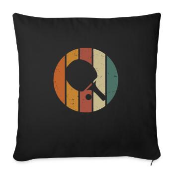 Tennis de Table Rétro Vintage - Housse de coussin décorative 45 x 45 cm - noir - Devant